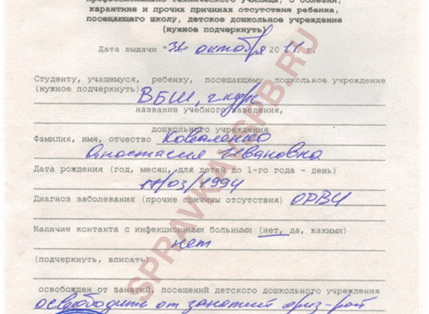 Медсправки в Москве. Купить справка о нетрудоспособности 095/у